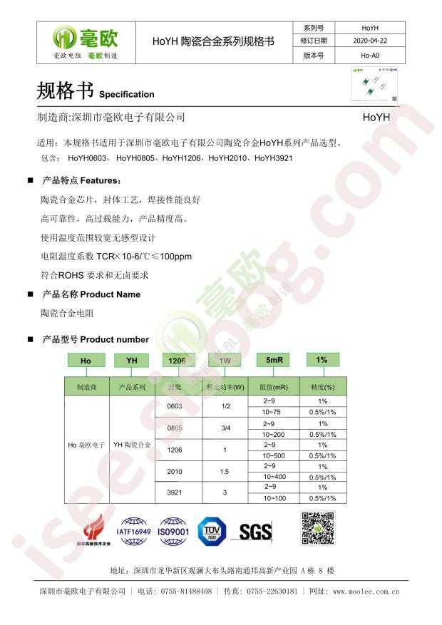 HoYH1206-1W-10mR-1%