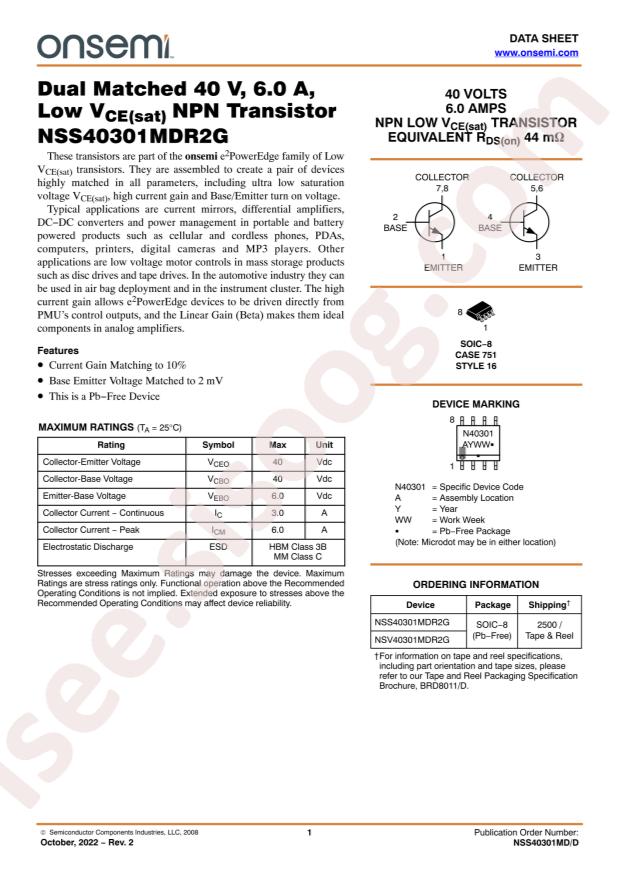NSS40301MDR2G