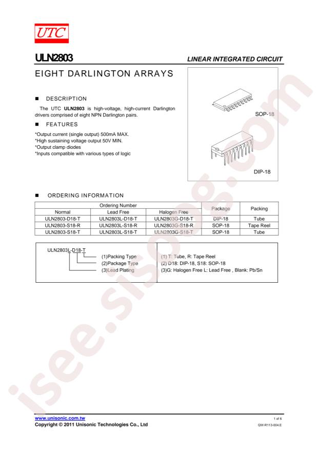 ULN2803G-S18-R