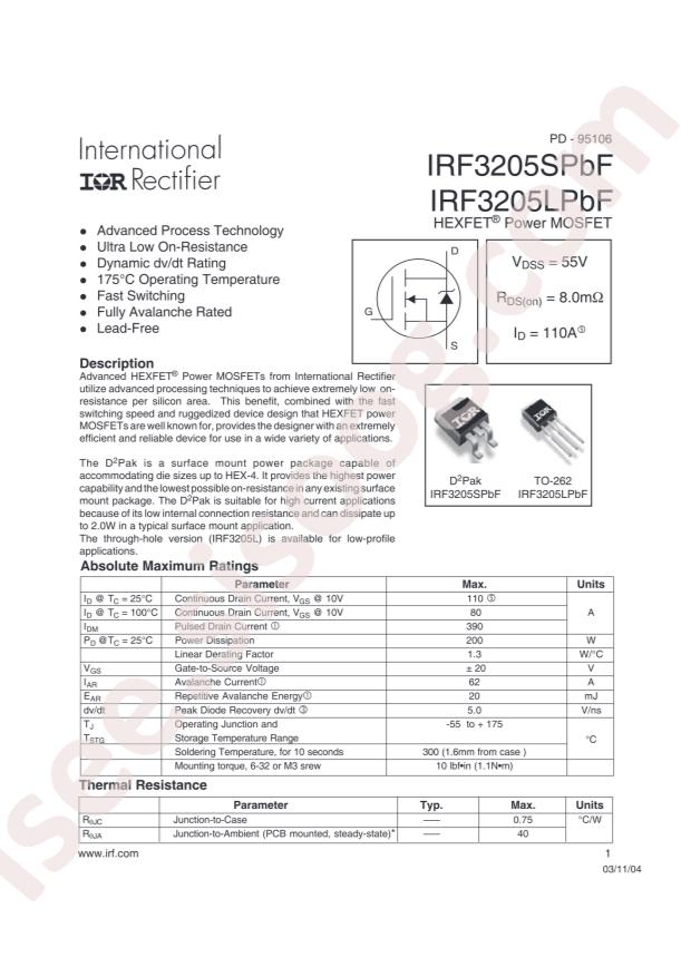 IRF3205STRLPBF