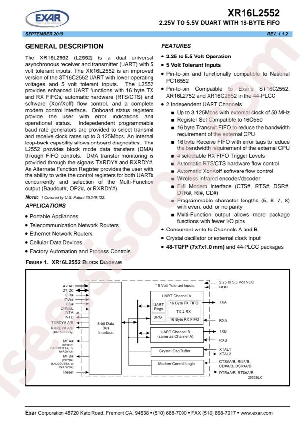 XR16L2552IJTR-F