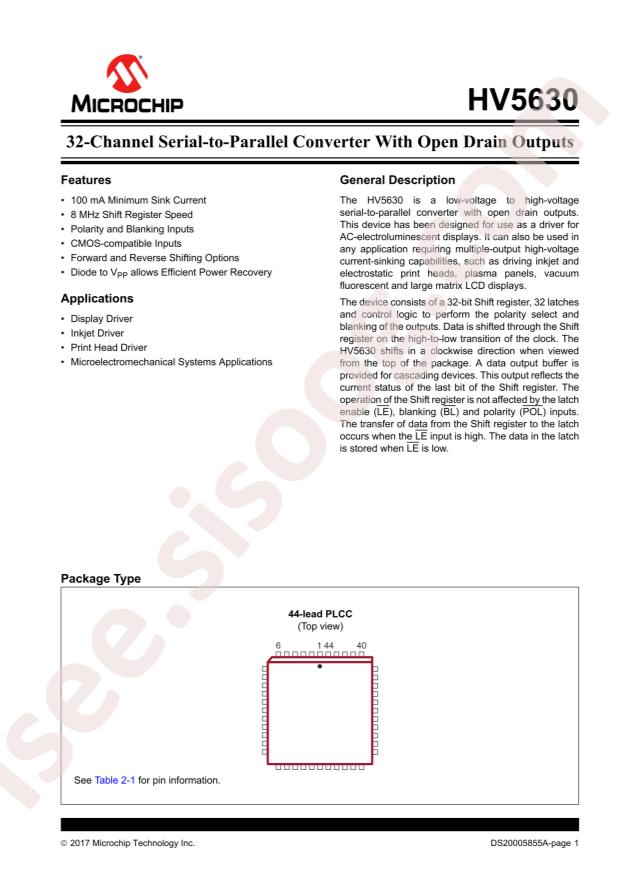 MICROCHIP HV5630PJ-G