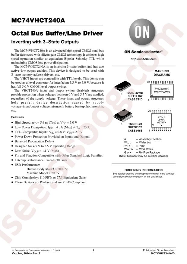 MC74VHCT240ADWRG