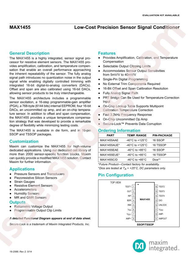 MAX1455AUE+