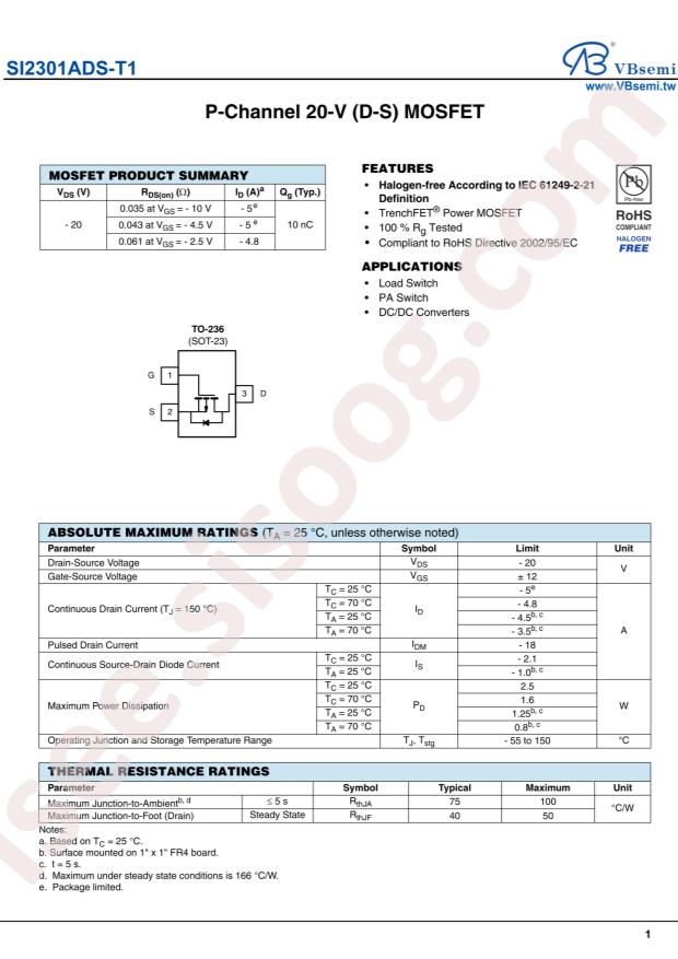 SI2301ADS-T1-VB
