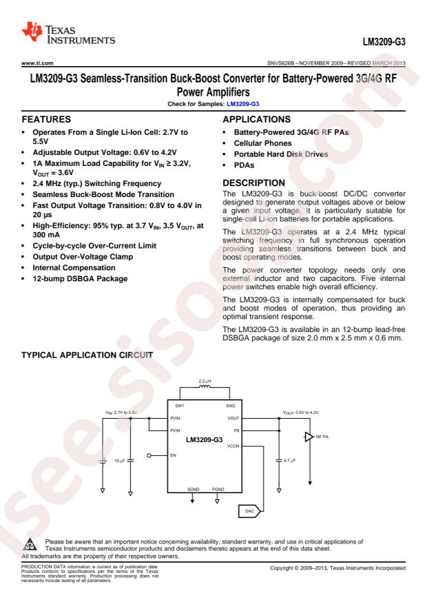 LM3209TLX-G3/NOPB