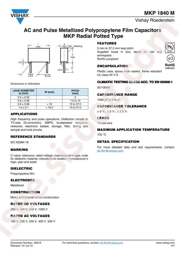 VISHAY MKP1840333255M