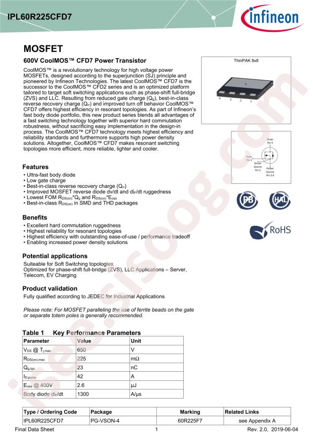 IPL60R225CFD7