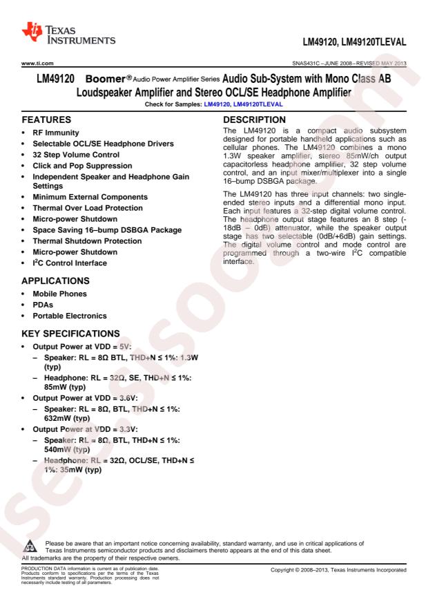 LM49120TL/NOPB
