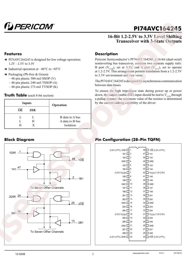 PI74AVC164245AE