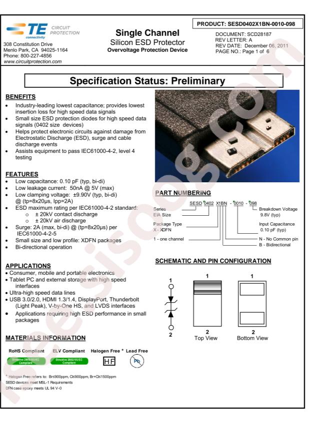 SESD0402X1BN-0010-098