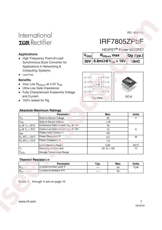 IRF7805ZTRPBF