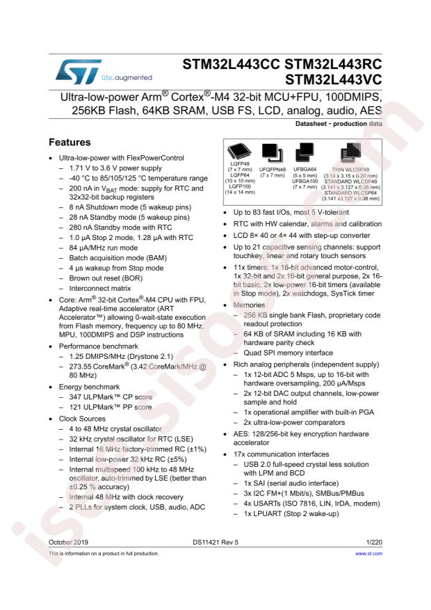 STM32L443RCT6TR
