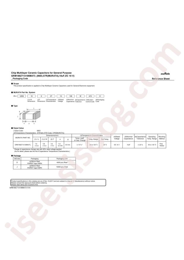 GRM188Z71A106MA73D