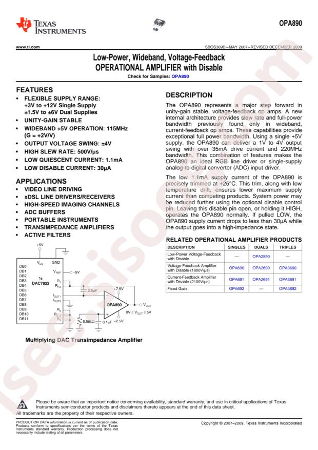 OPA890IDBVT