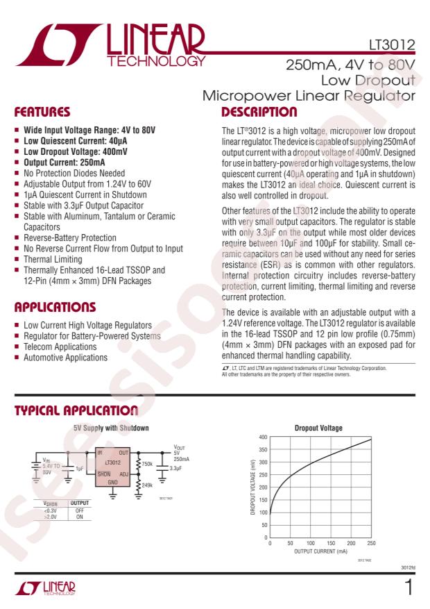 LT3012HFE#PBF