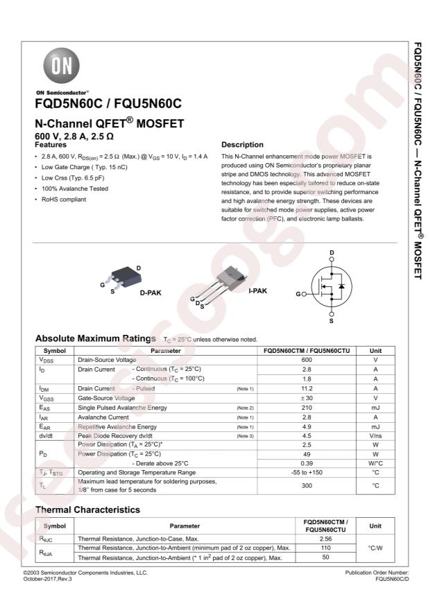FQU5N60CTU