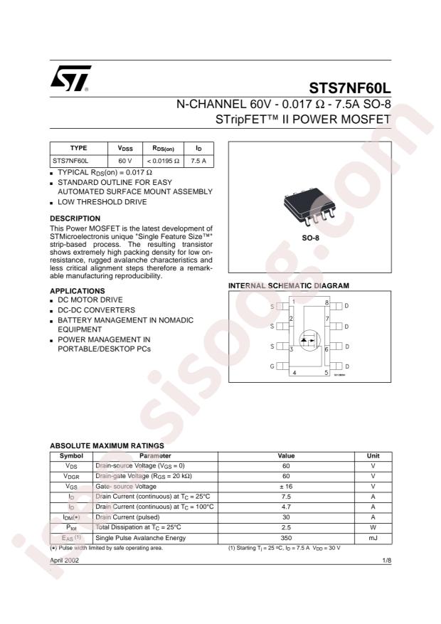 STS7NF60L