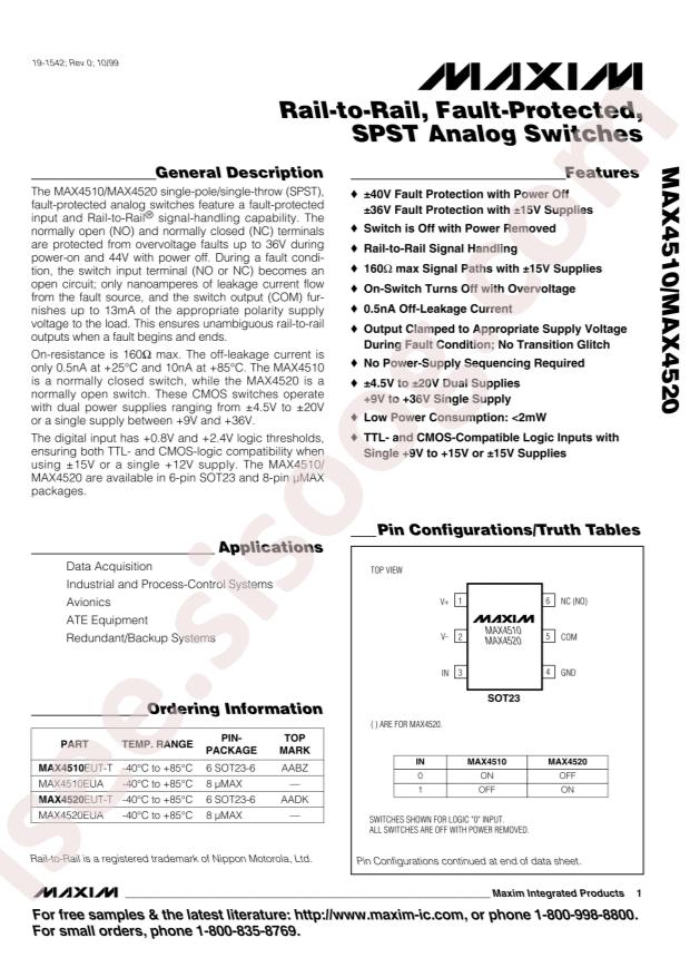 MAX4520EUT+T