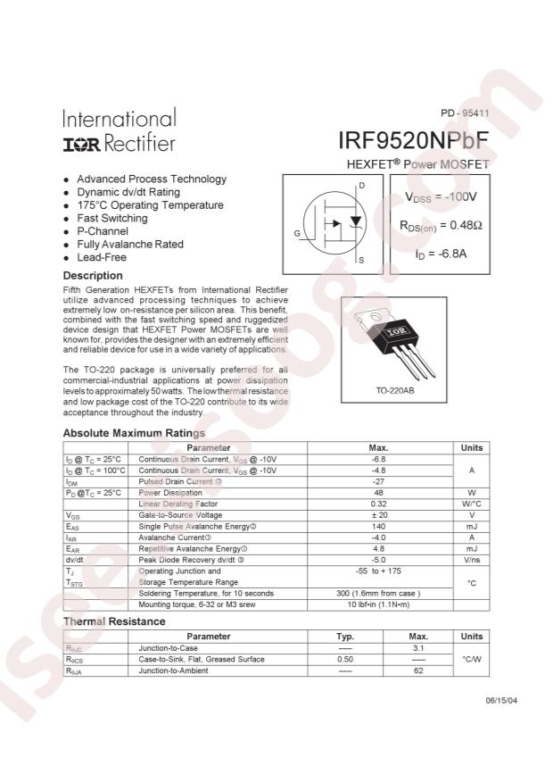 IRF9520NPBF