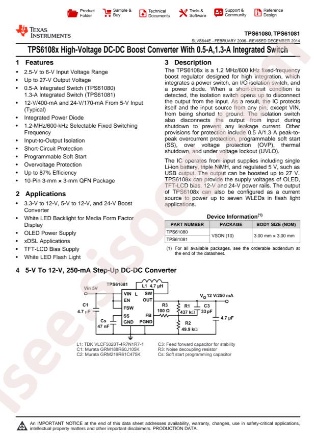 TPS61081DRCRG4