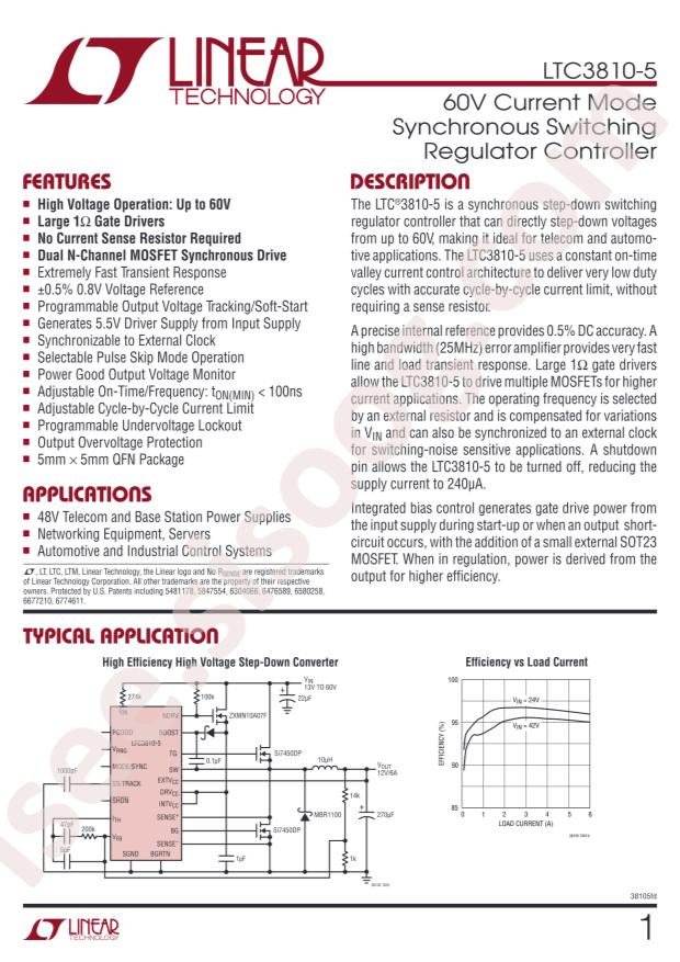 LTC3810EUH-5#PBF