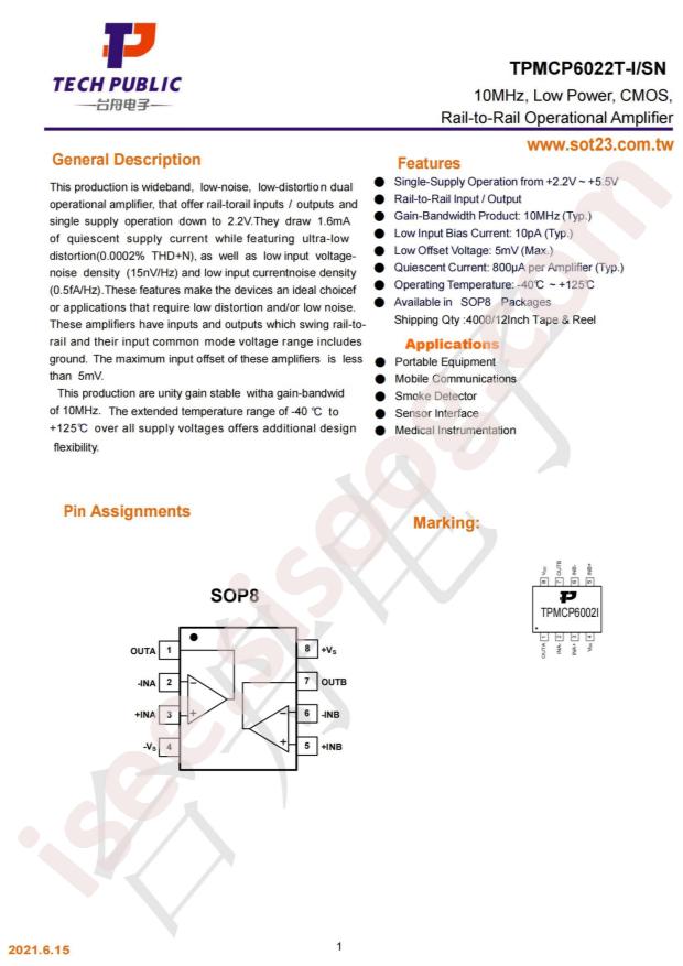 TPMCP6022T-I/SN