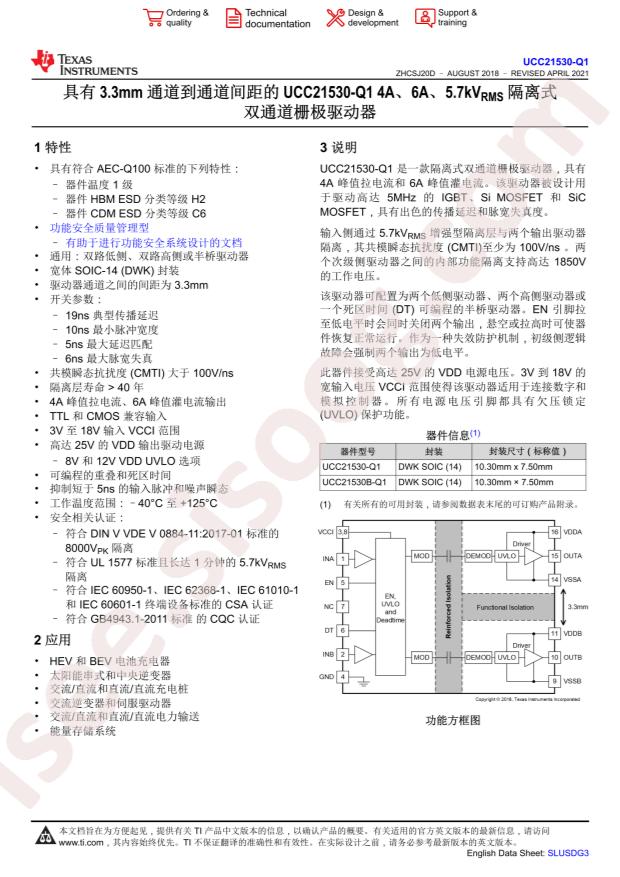 UCC21530QDWKRQ1
