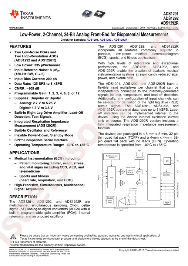 ADS1292RIRSMR