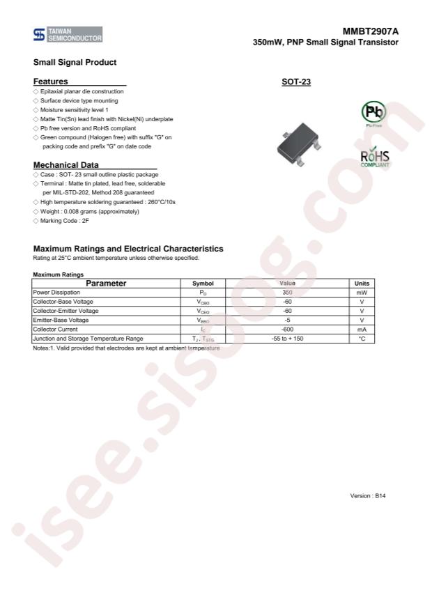 MMBT2907A RFG