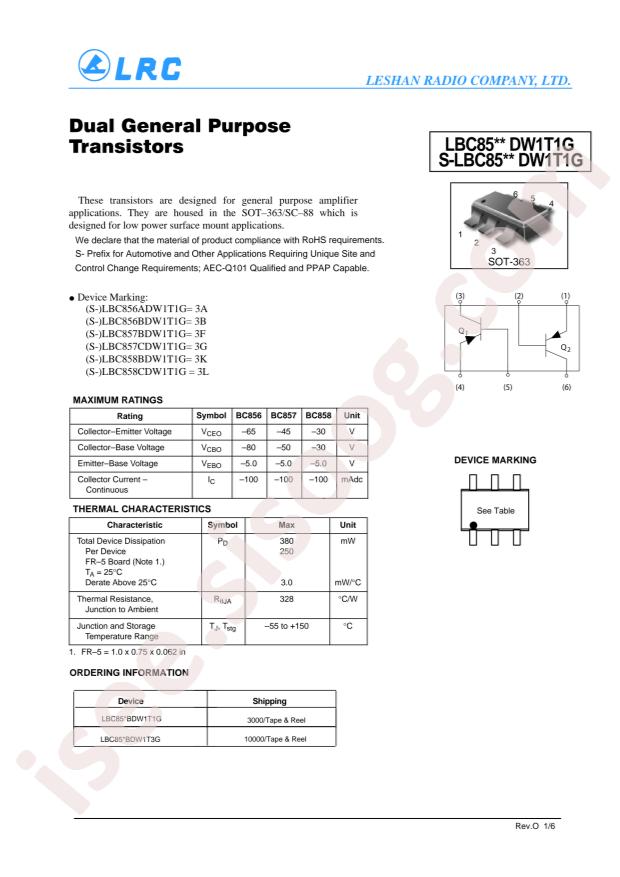 LBC857CDW1T1G