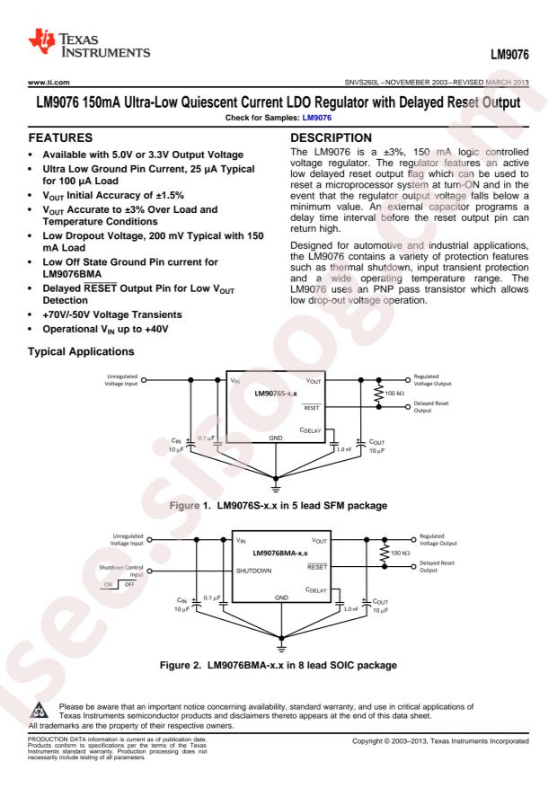LM9076SX-3.3/NOPB