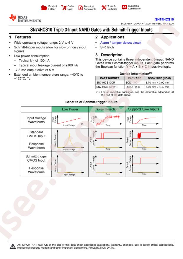 SN74HCS10DR