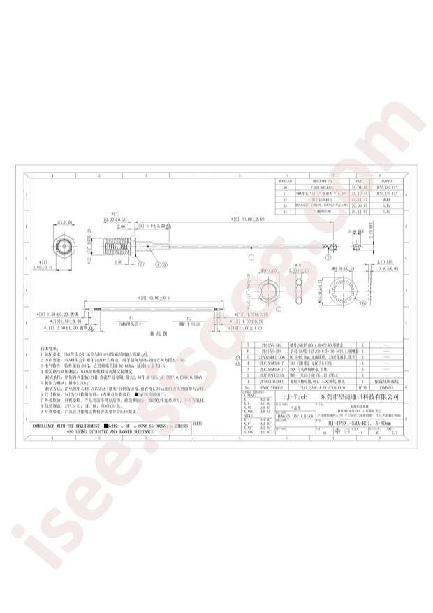 HJ-IPEX1-SMA-RG1.13-80mm