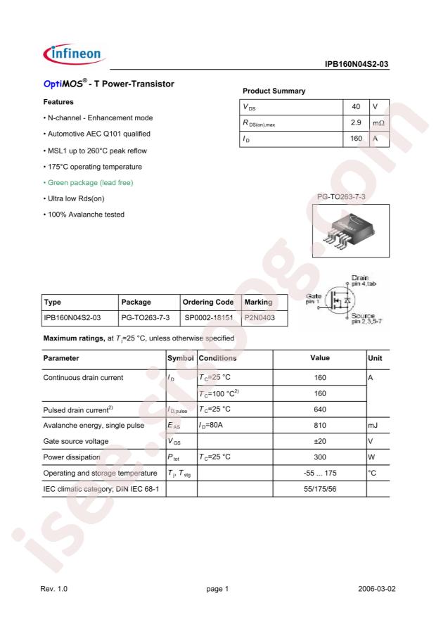 IPB160N04S2-03