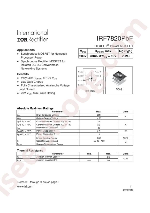 IRF7820TRPBF