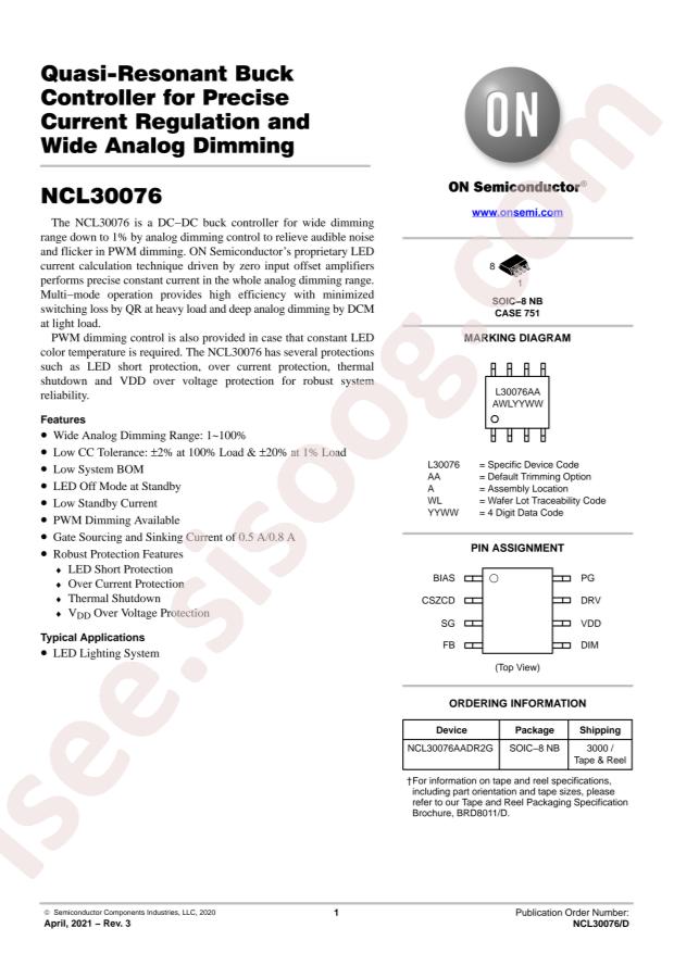 NCL30076AADR2G