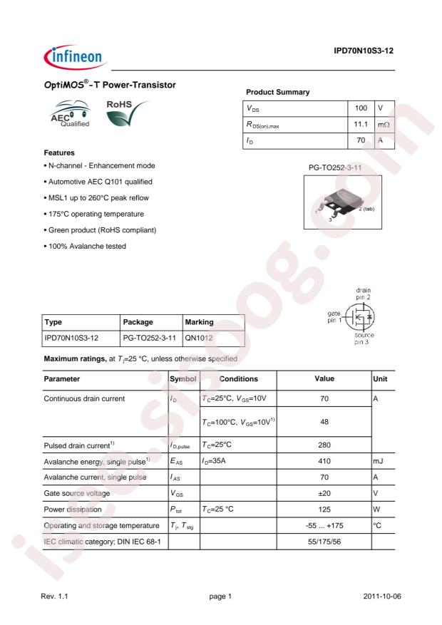 IPD70N10S3-12