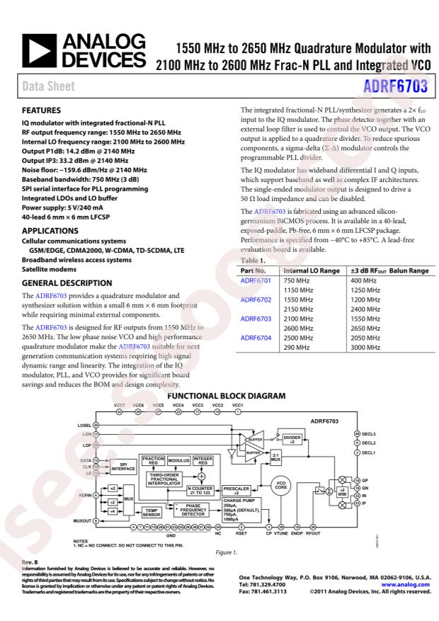 ADRF6703ACPZ-R7