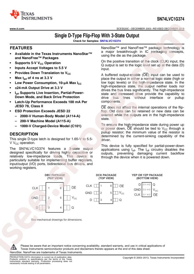 SN74LVC1G374DBVR