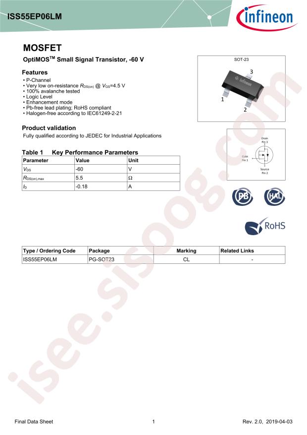 Infineon ISS55EP06LMXTSA1
