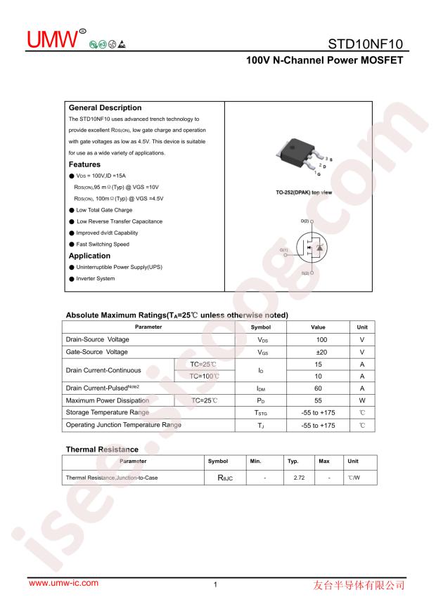 STD10NF10L