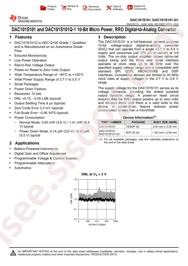 DAC101S101CIMK/NOPB