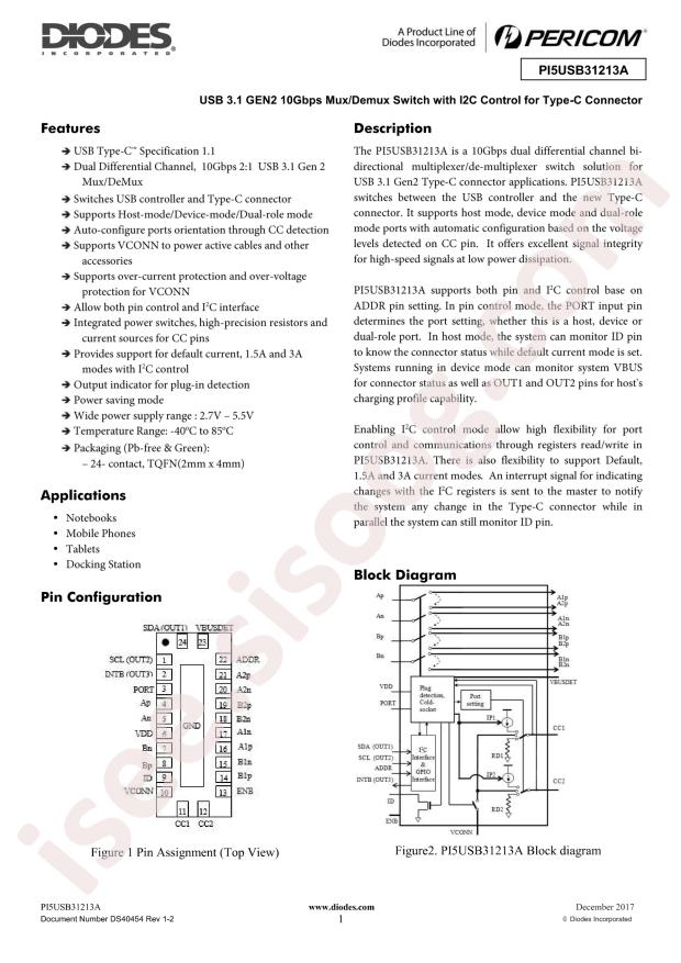 PI5USB31213AXEAEX