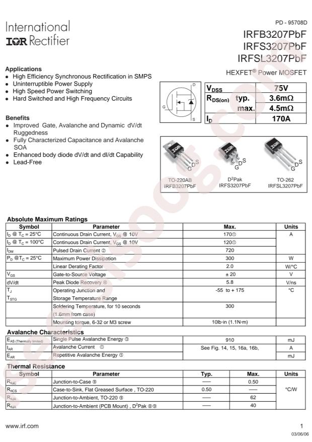 IRFS3207TRLPBF