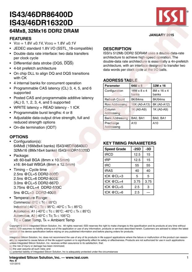 IS46DR16320D-3DBLA2