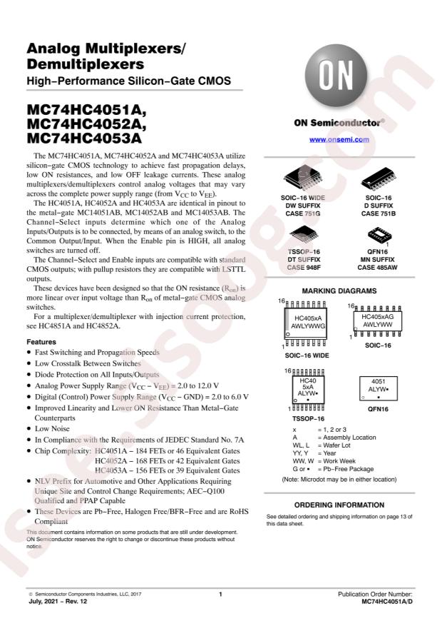 MC74HC4052ADWG