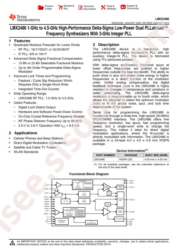 LMX2486SQ/NOPB