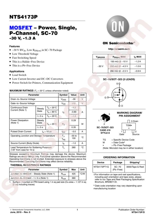 NTS4173PT1G