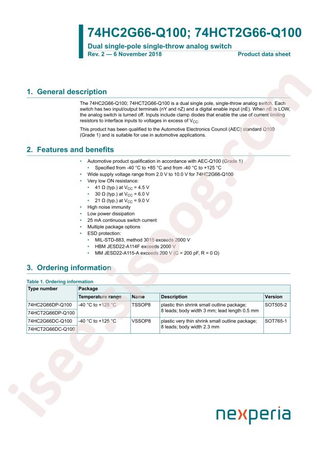 Nexperia 74HC2G66DC-Q100125